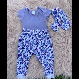 Beautiful baby girl 3-Piece floral Pants Set.